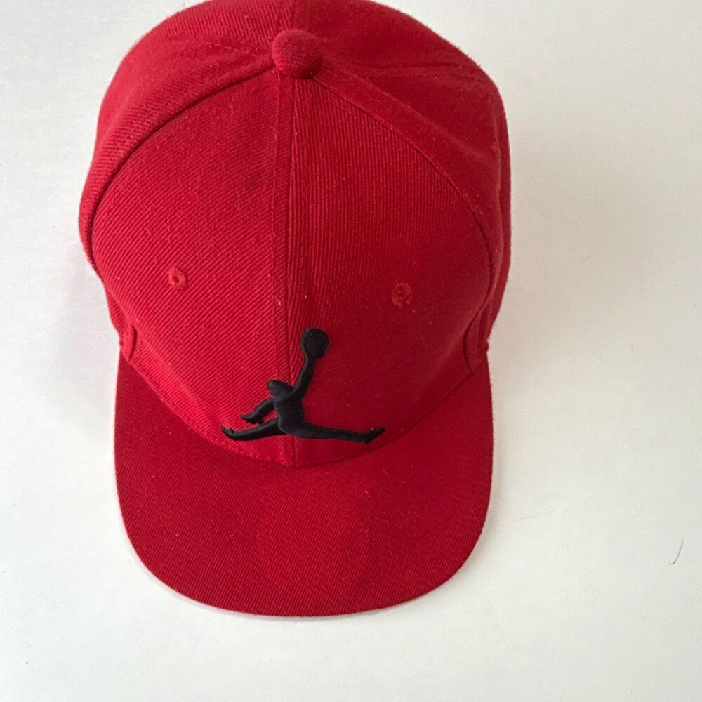 Jordan Jumpman Red/Black Adjustable Baseball Cap Hat Solid Men's Size M/L